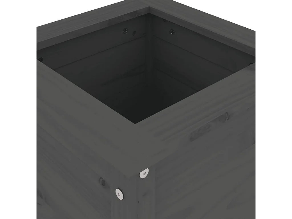 Vaso/floreira de jardim 40x40x78 cm pinho maciço cinzento