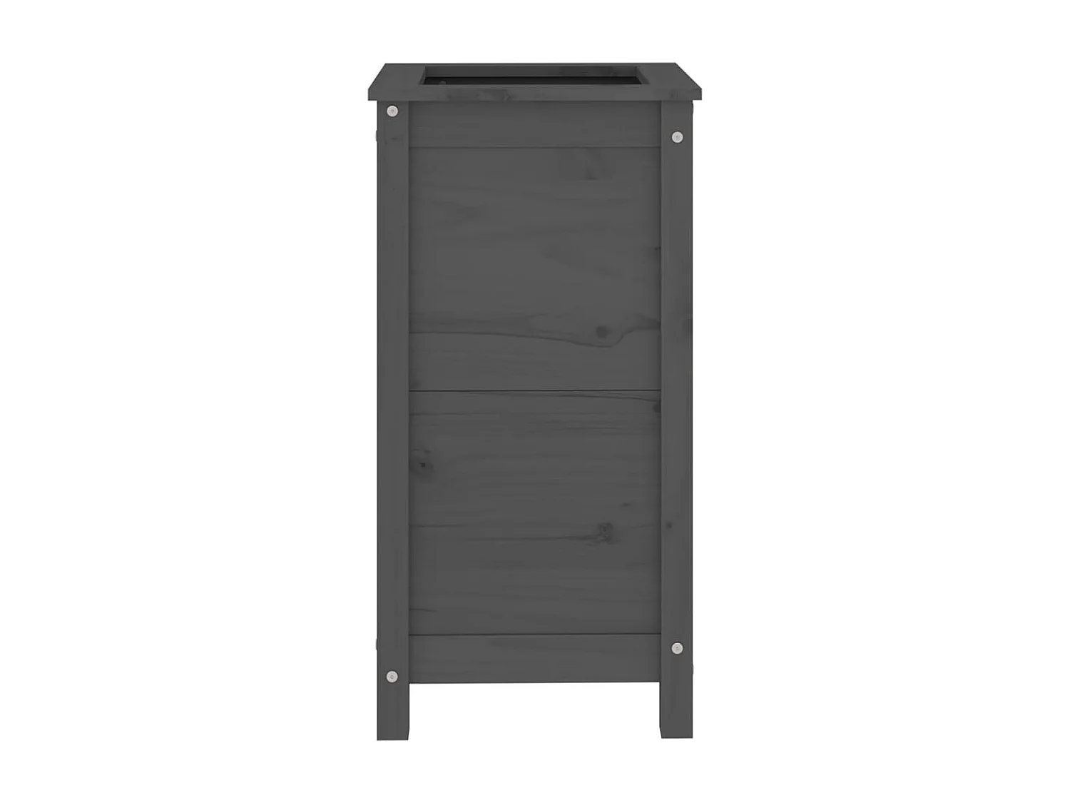 Jardinière gris 40x40x78 cm bois massif de pin