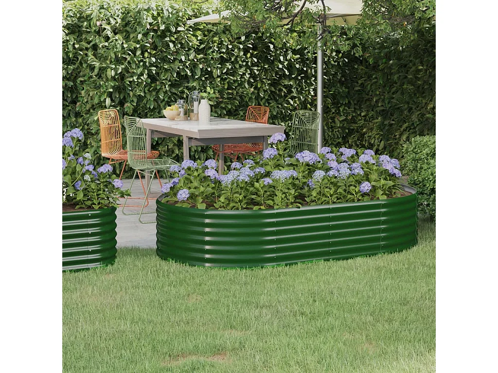 Lit surélevé de jardin Acier enduit de poudre 175x100x36cm Vert