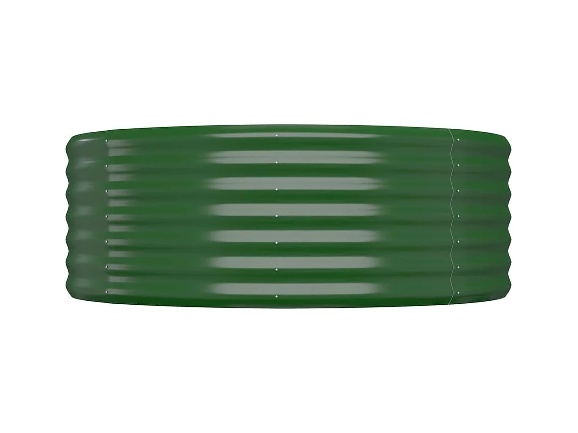 Canteiro elevado jardim 175x100x36 cm aço revestido a pó verde