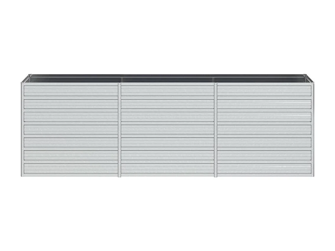 Canteiro elevado de jardim 240x40x77cm aço galvanizado prateado