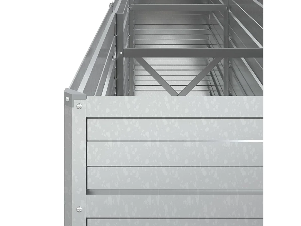 Canteiro elevado de jardim 240x40x77cm aço galvanizado prateado