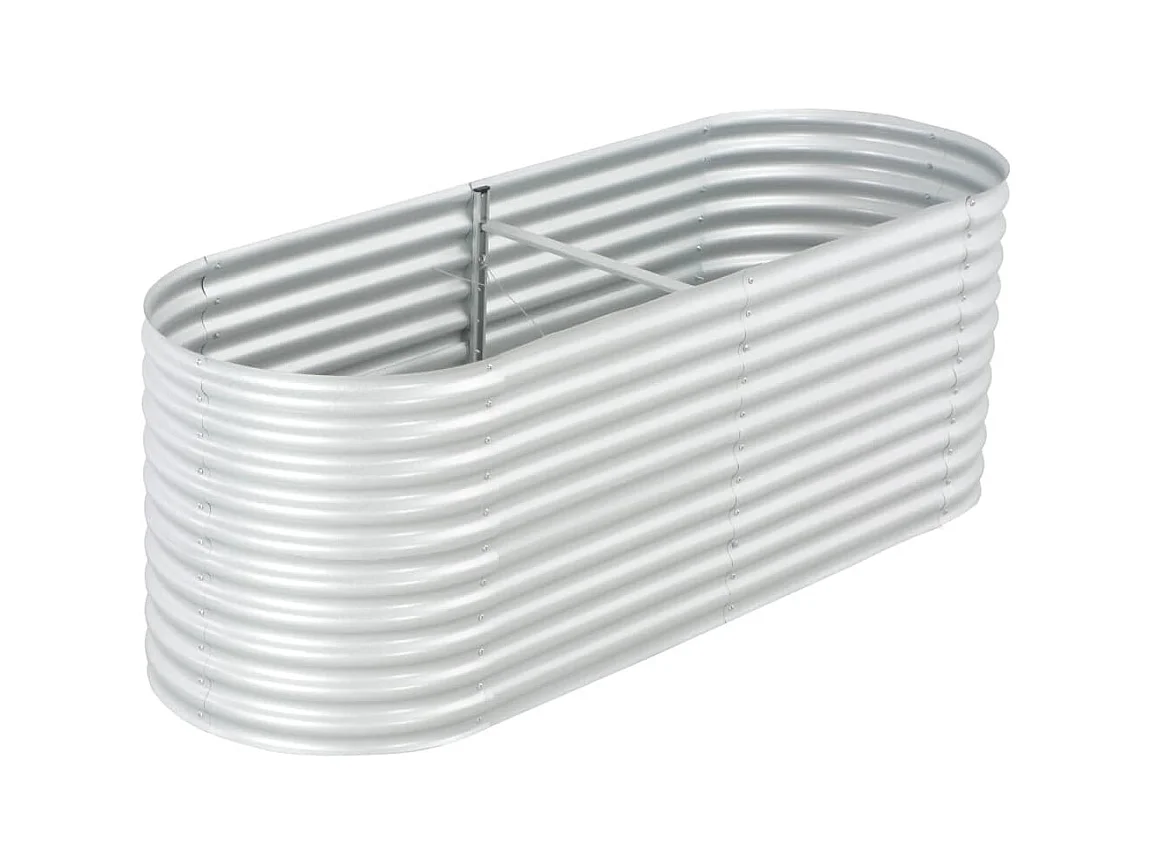 Lit surélevé de jardin 240x80x81 cm Acier galvanisé Argenté