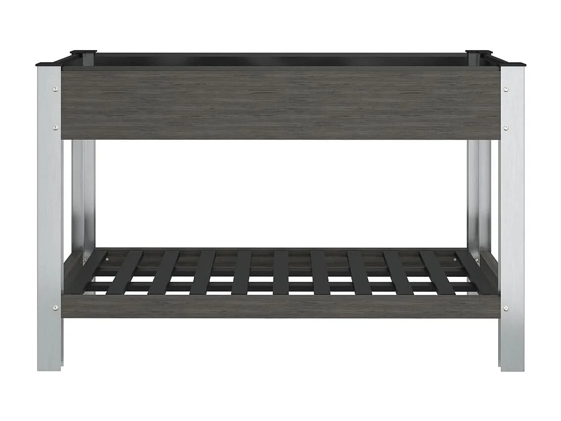 Canteiro elevado jardim c/ prateleira 120x50x75 cm WPC cinzento