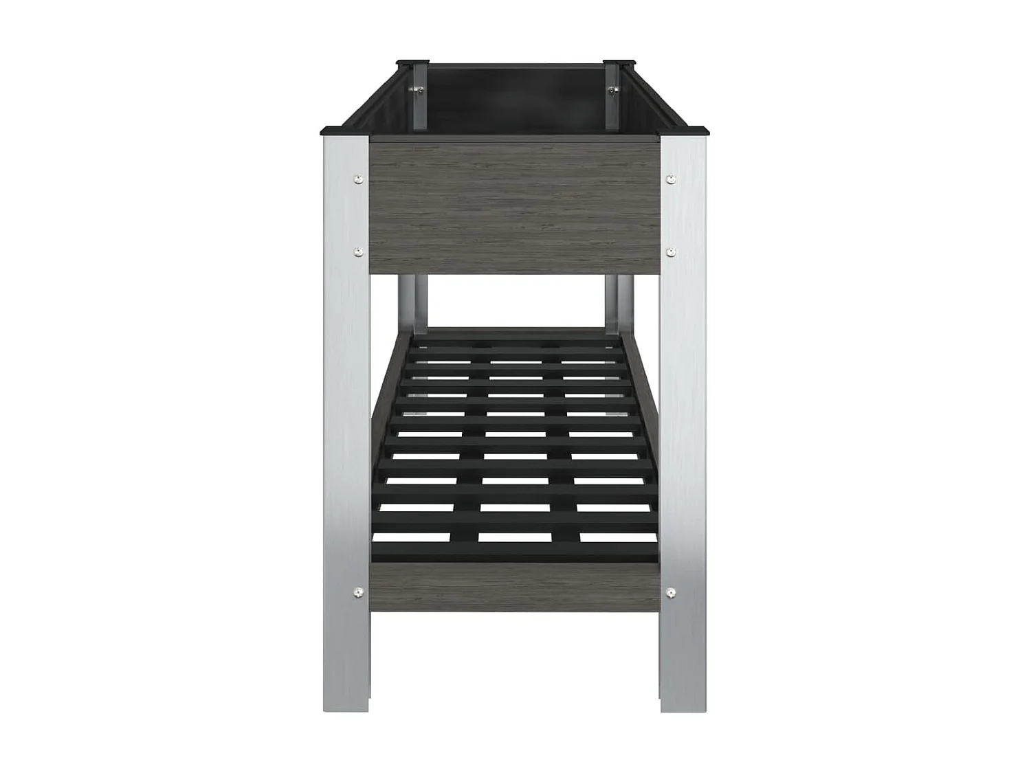 Canteiro elevado jardim c/ prateleira 120x50x75 cm WPC cinzento