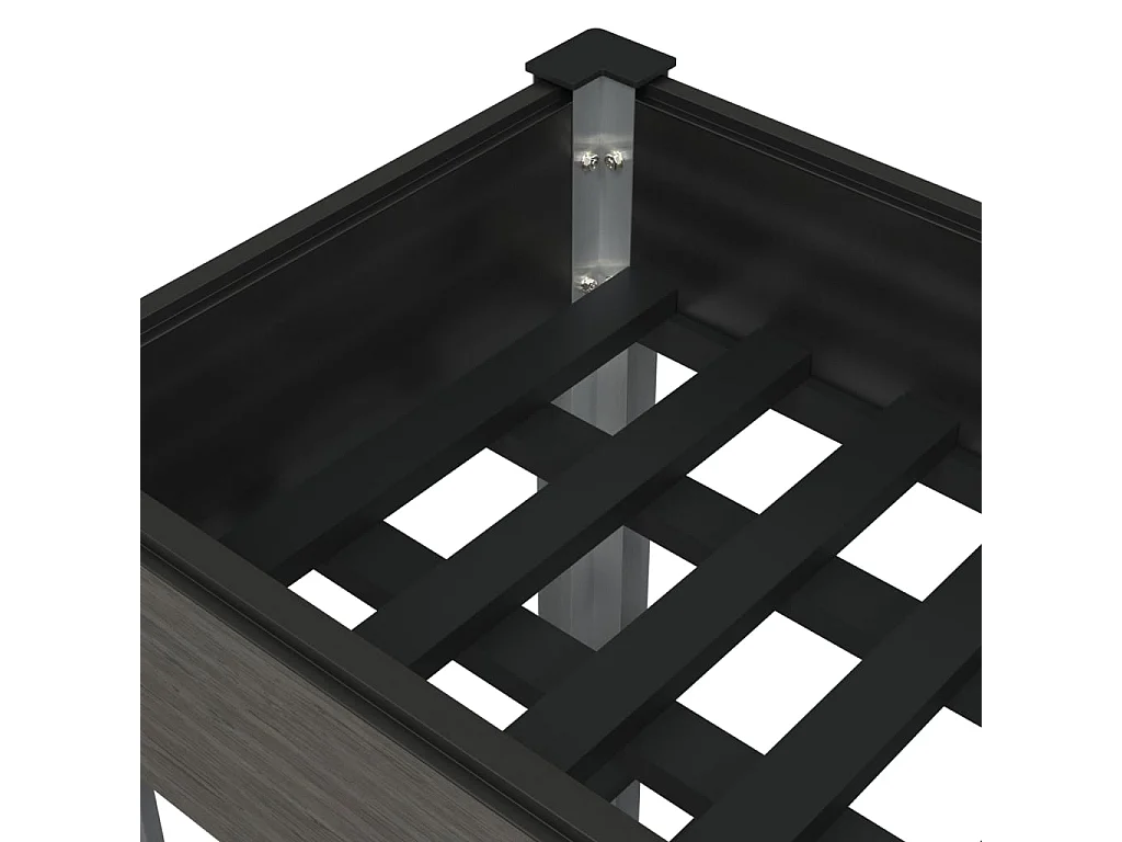Canteiro elevado jardim c/ prateleira 120x50x75 cm WPC cinzento