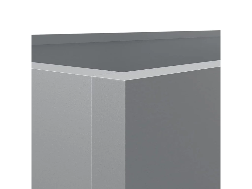 Vaso/floreira 62x47x46 cm aço galvanizado prateado