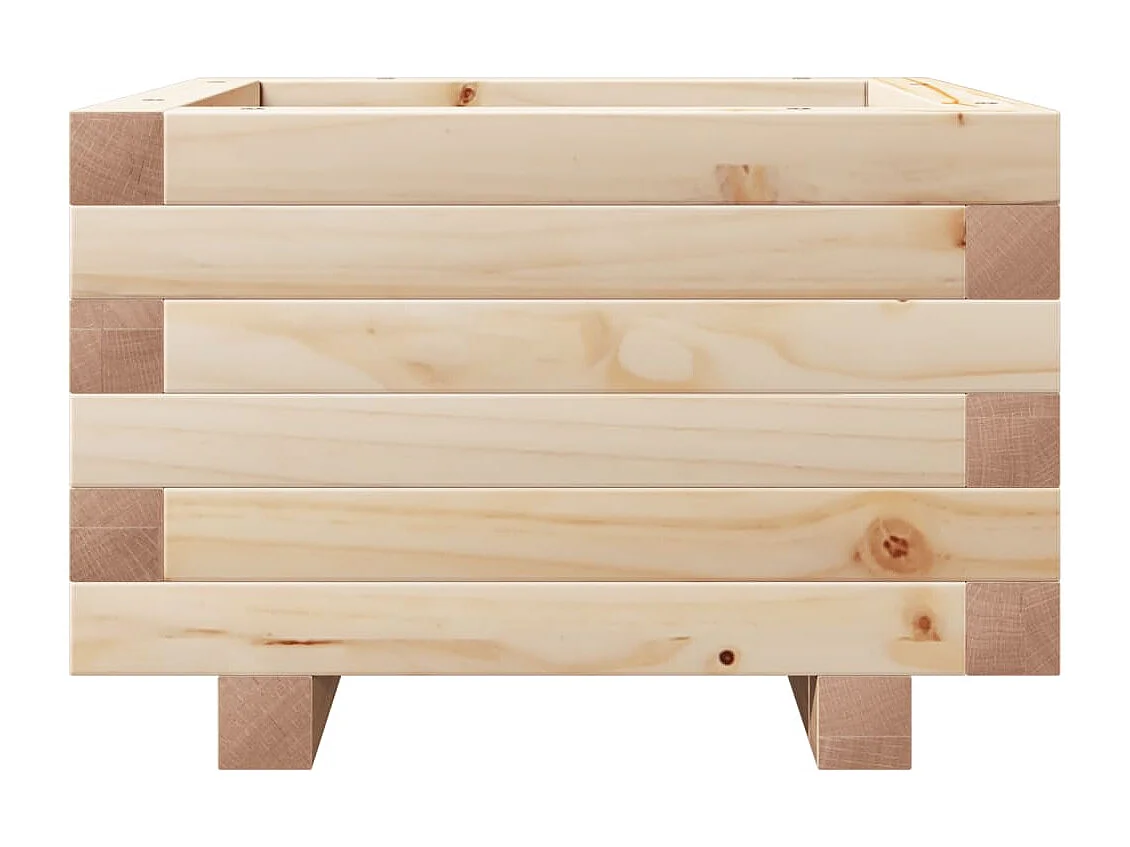Jardinera de madera maciza de pino 40x40x26,5 cm