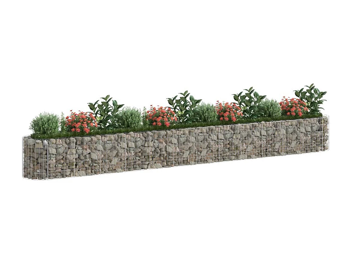 Lit surélevé à gabion Fer galvanisé 470x50x50 cm