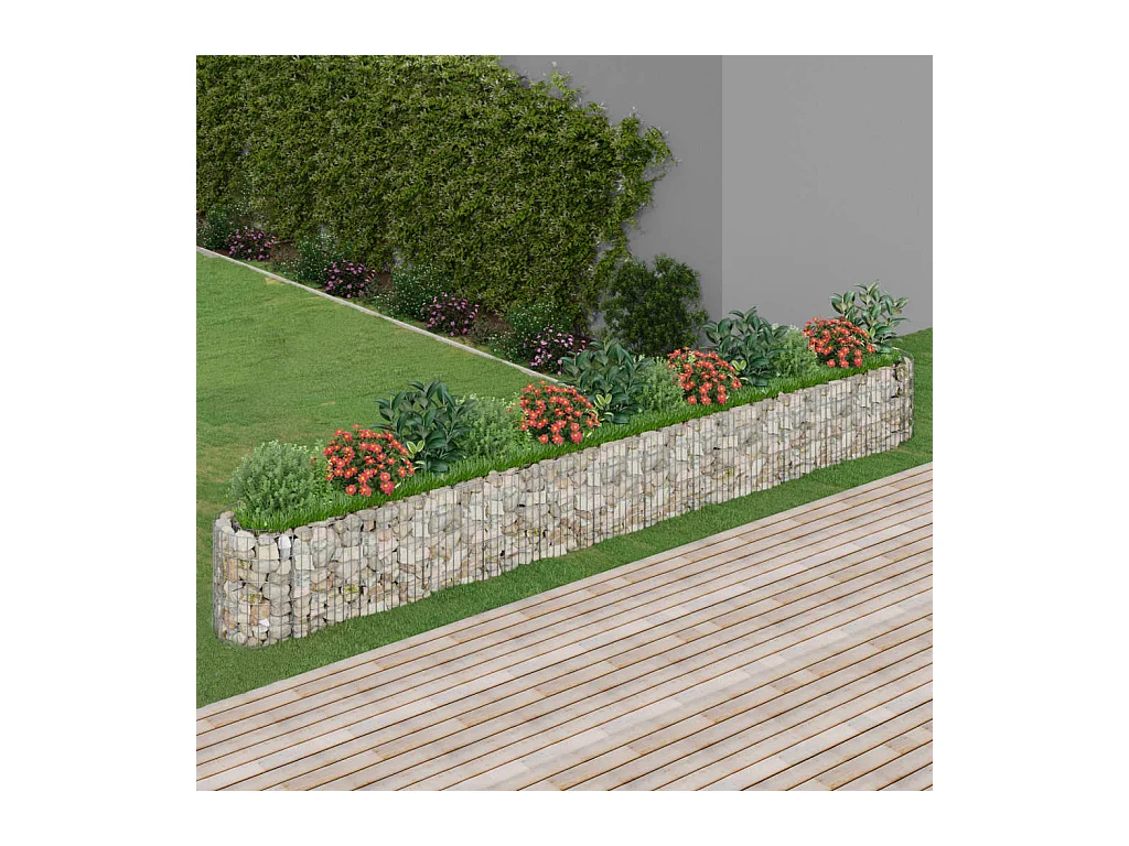 Lit surélevé à gabion Fer galvanisé 470x50x50 cm