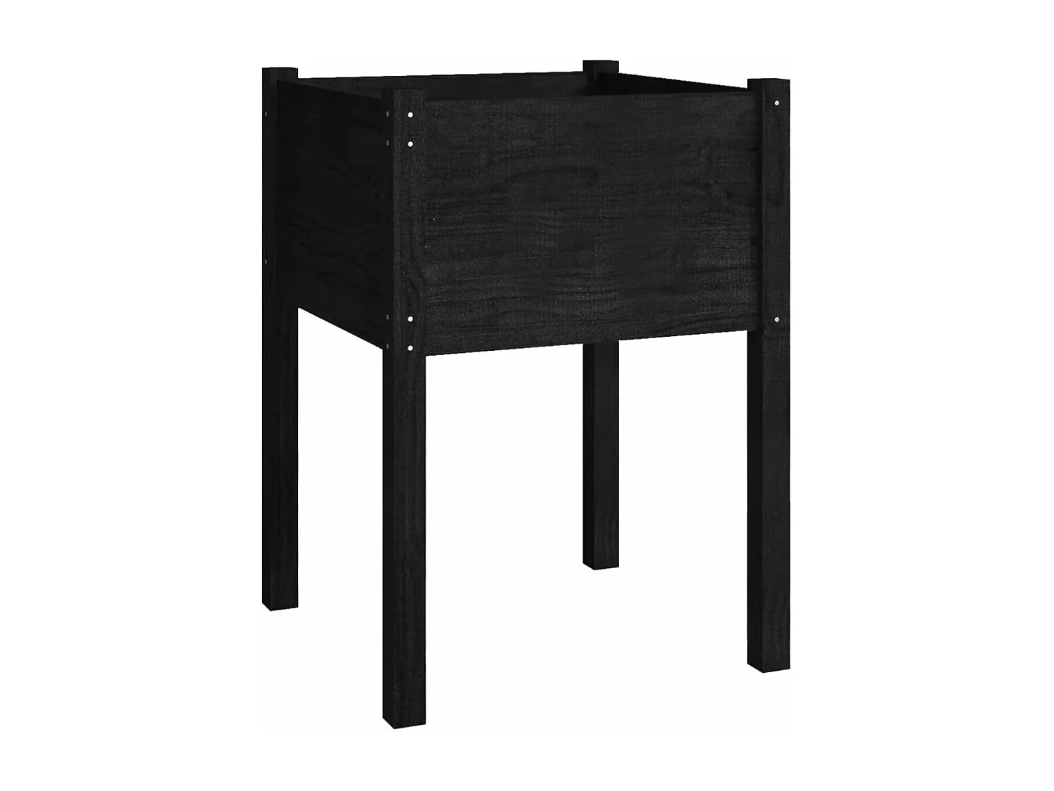 Jardinera de madera maciza de pino negro 50x50x70 cm