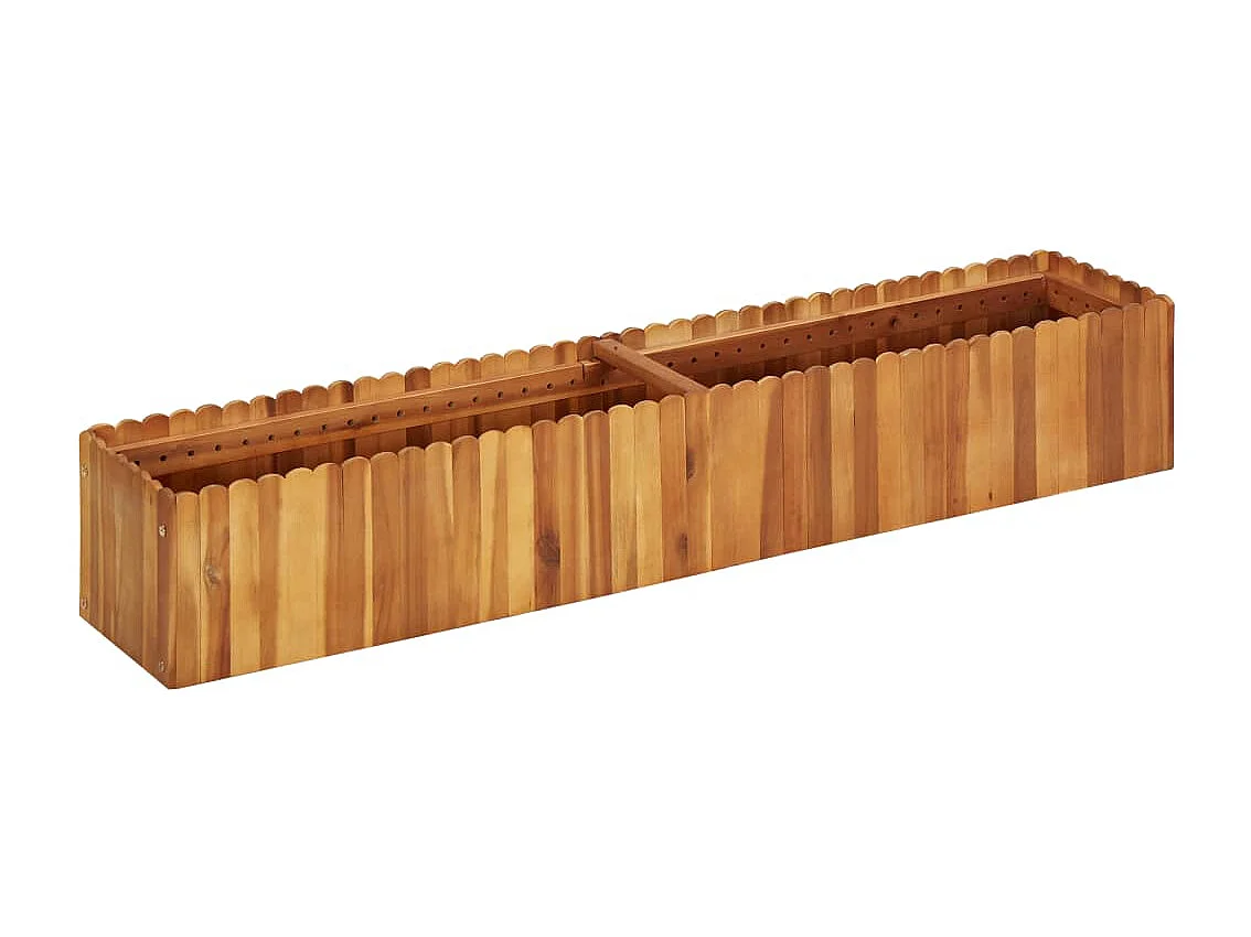 Arriate de madera maciza de acacia 150x30x25 cm
