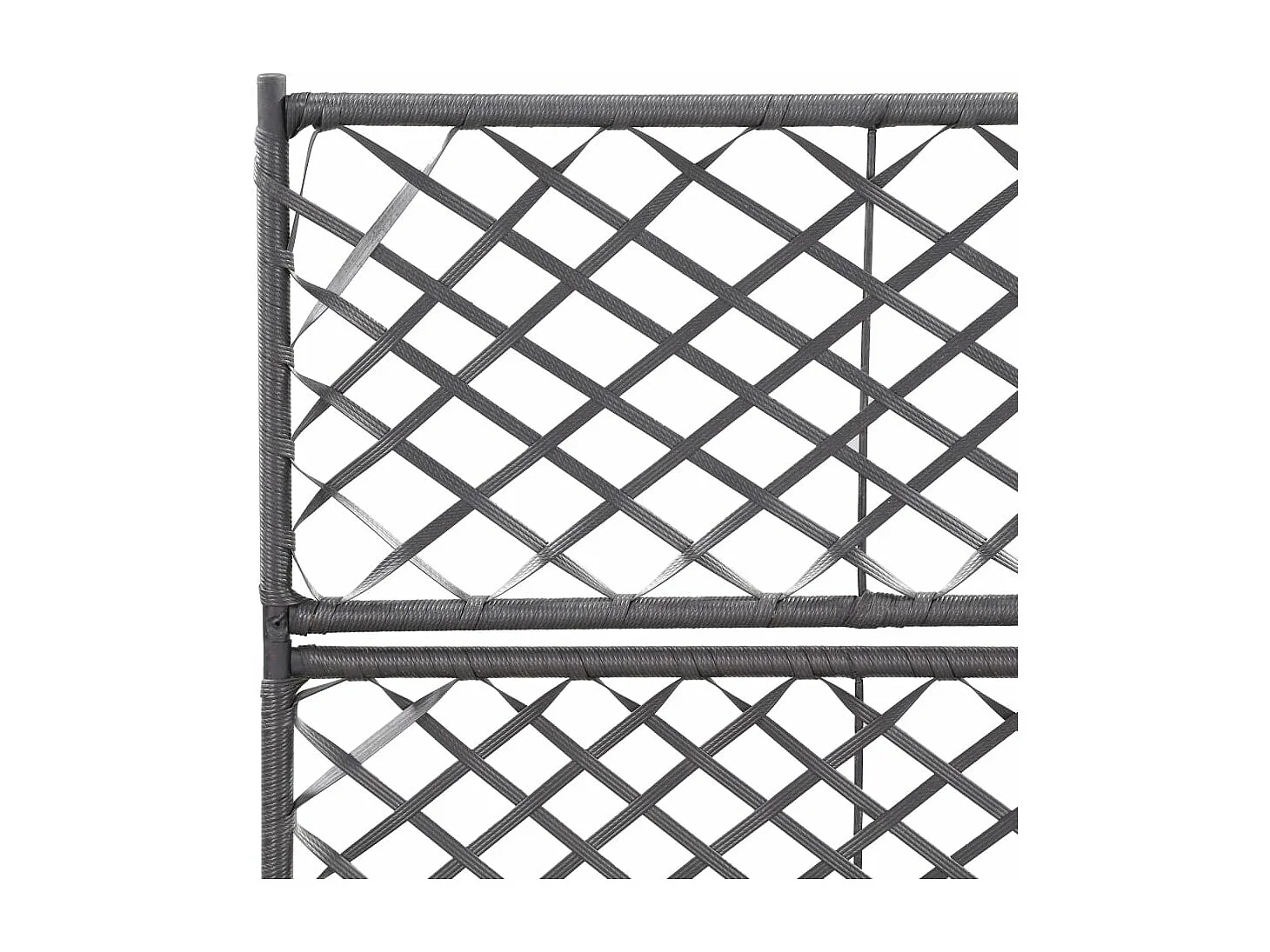 Floreira com treliça e 2 vasos 58x30x107 cm vime PE preto