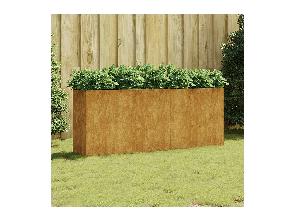 Canteiro elevado de jardim 200x40x80 cm aço corten