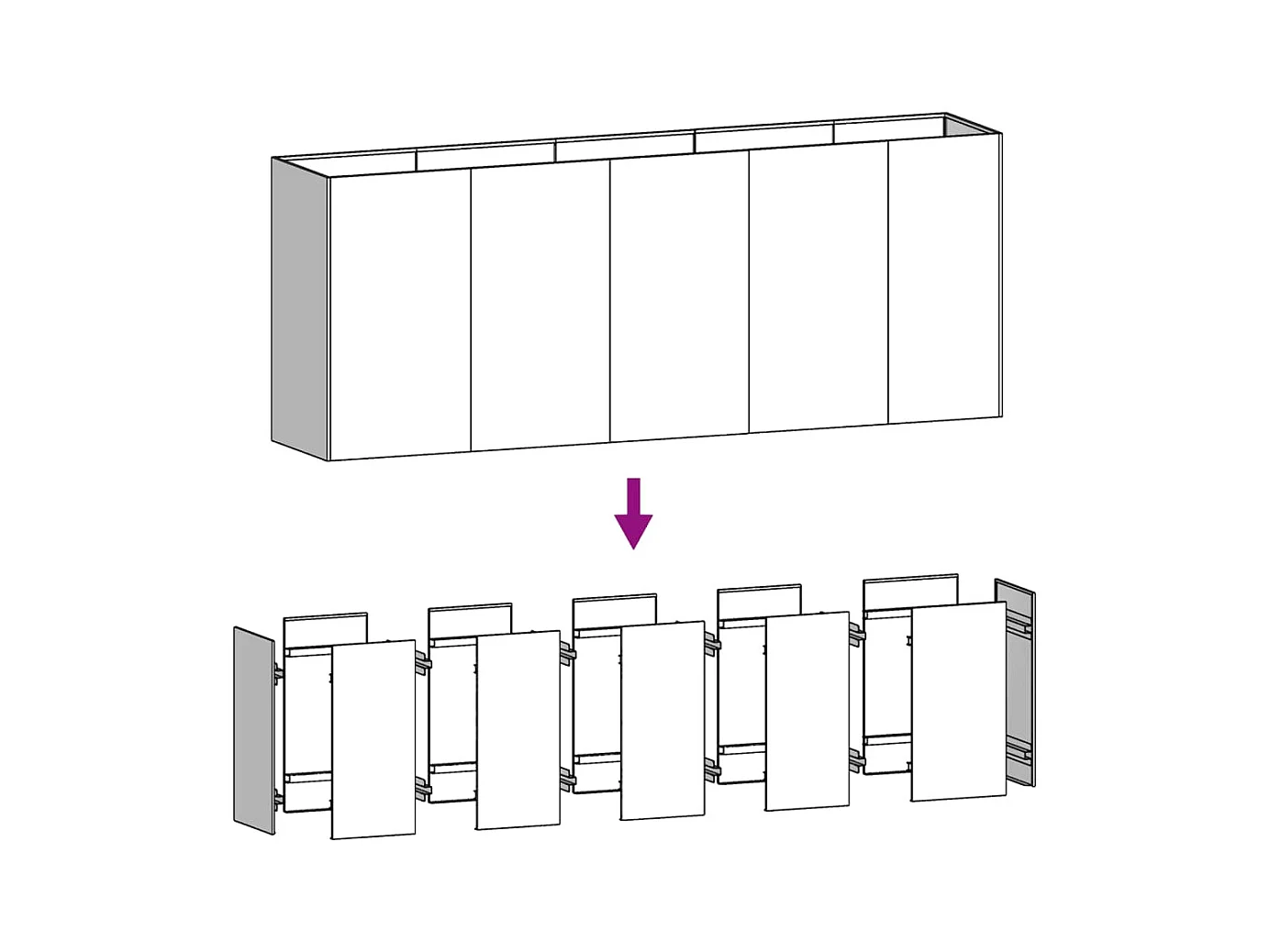 Jardinera acero corten 200x40x80 cm