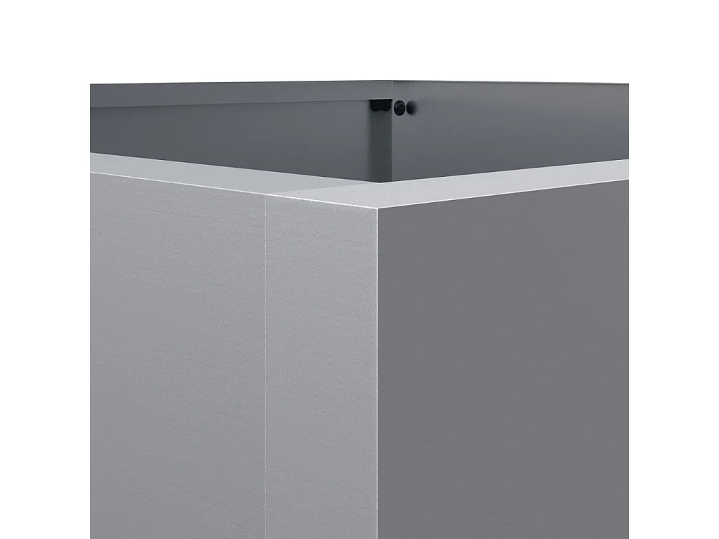 Vaso/floreira 52x48x75 cm aço galvanizado prateado