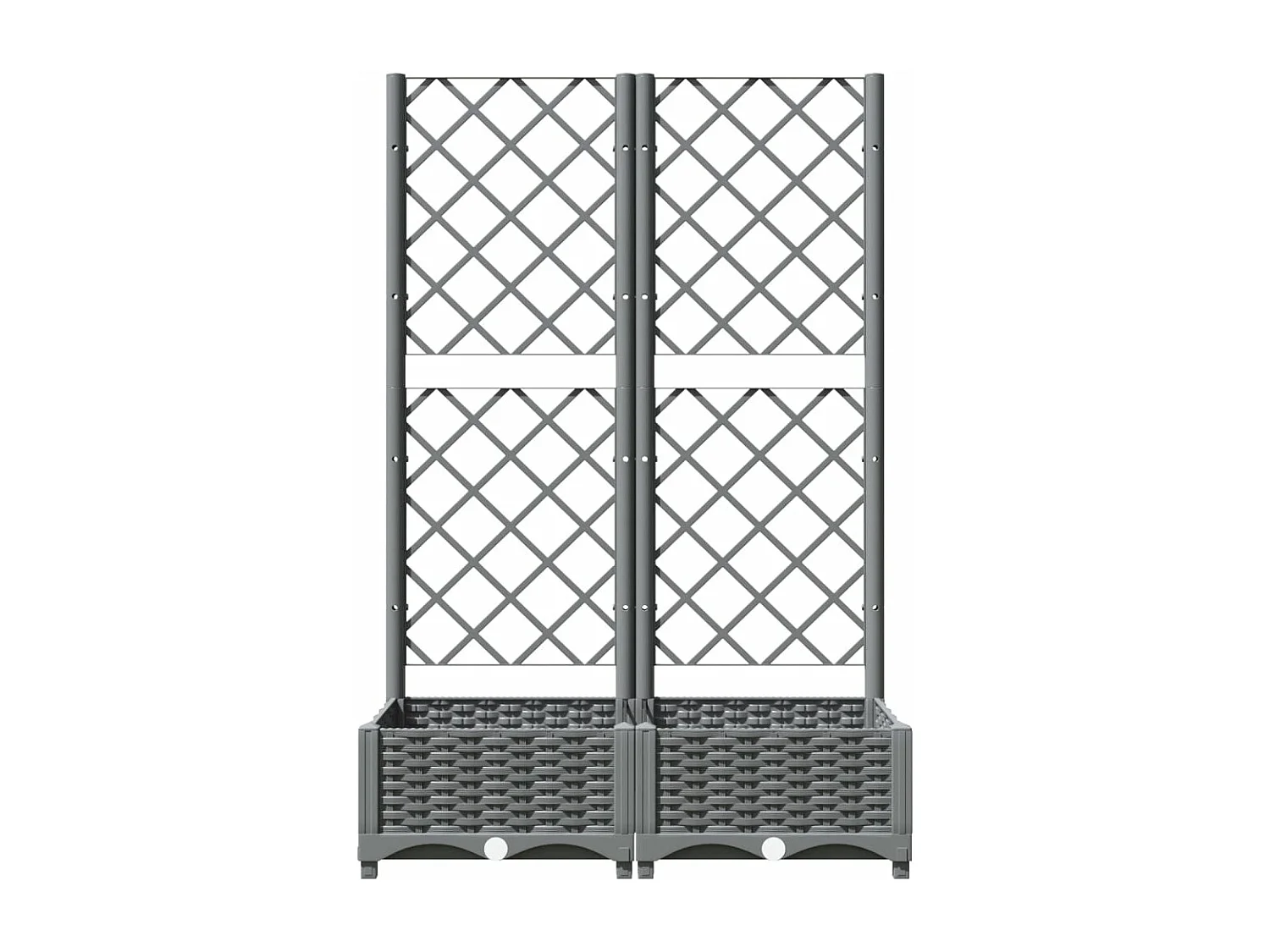 Vaso/floreira jardim c/ treliça 80x40x121,5 cm PP cinza-claro