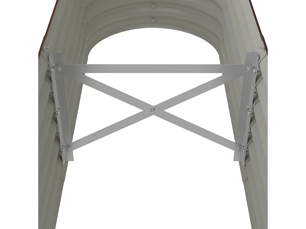 Canteiro elevado jardim 152x40x36cm aço revestido a pó castanho