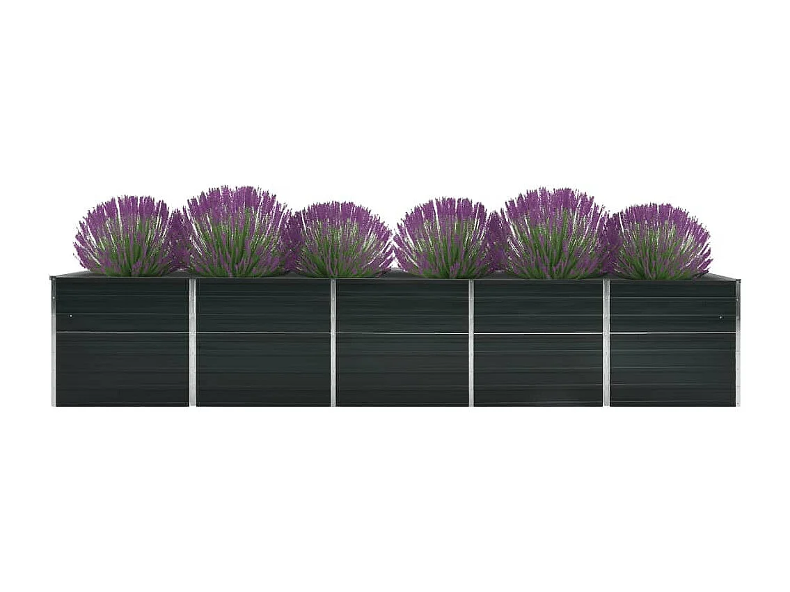 Arriate de jardín de acero galvanizado antracita 400x80x77 cm