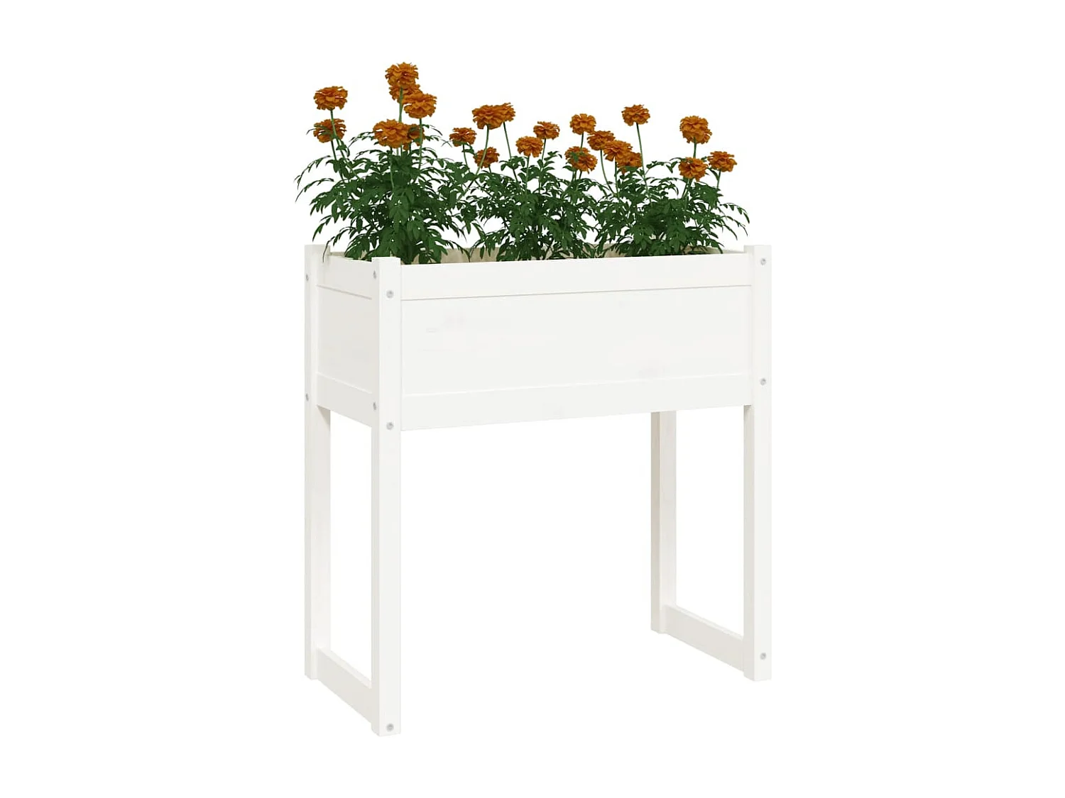 Jardinera madera maciza de pino blanco 78x40x81 cm