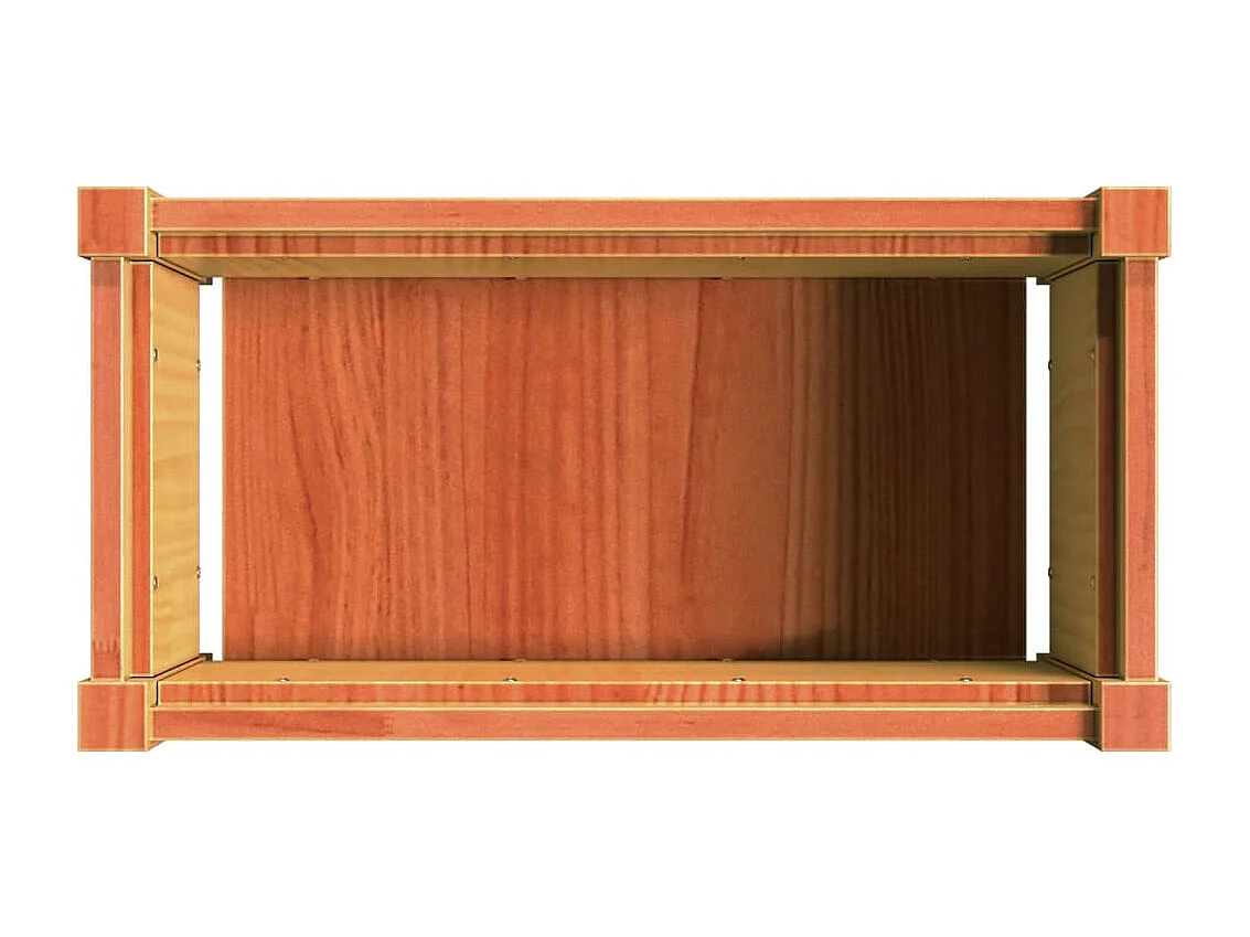 Jardinière cire marron 60x31x31 cm bois de pin massif