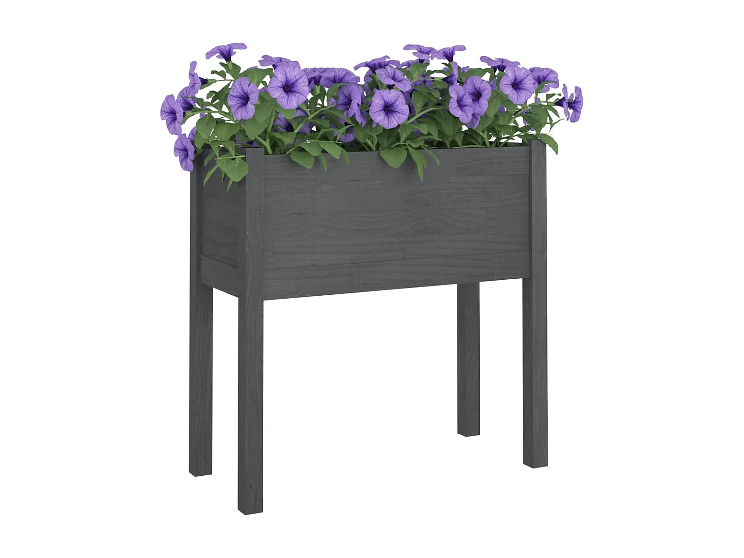 Jardinière Gris 70x31x70 cm Bois de pin massif