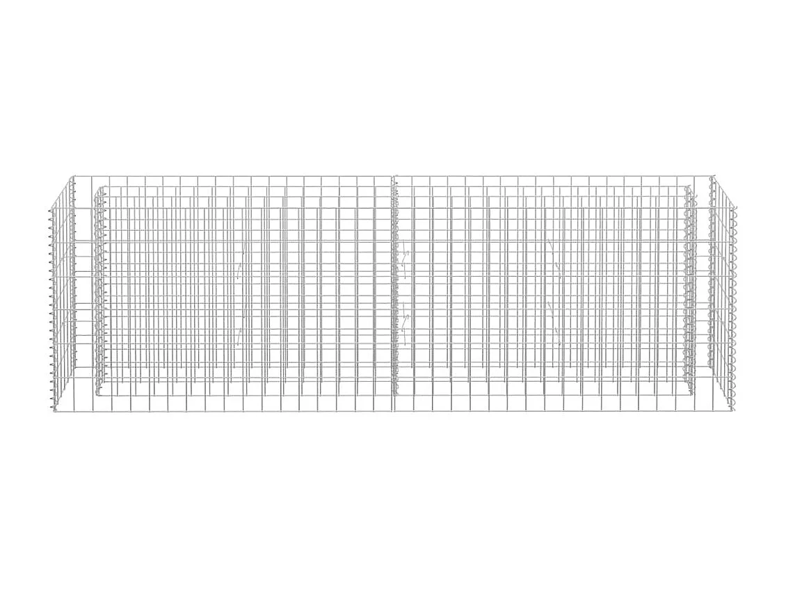 Lit surélevé à gabion Acier galvanisé 180x30x60 cm
