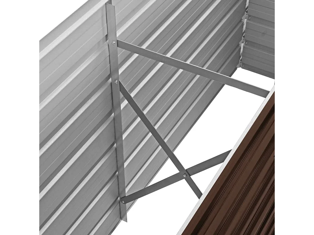 Arriate de acero galvanizado marrón 160x40x77 cm