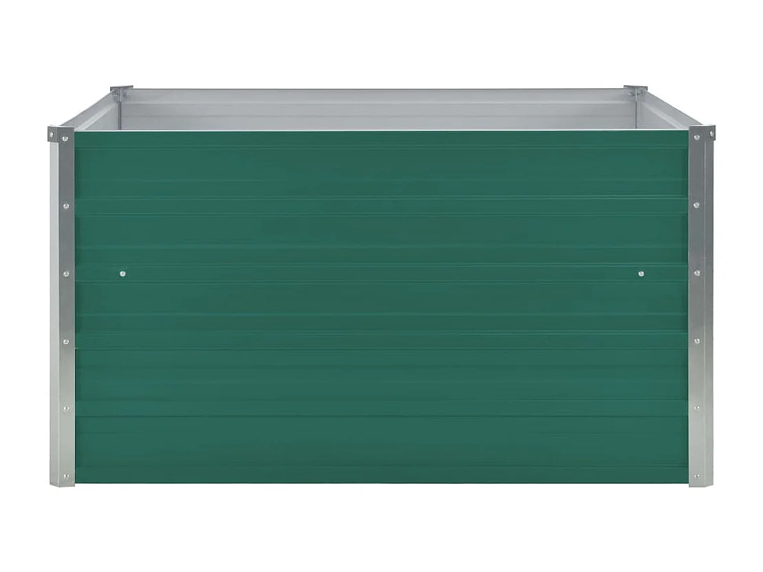 Jardinera elevada de acero galvanizado verde 100x100x45 cm