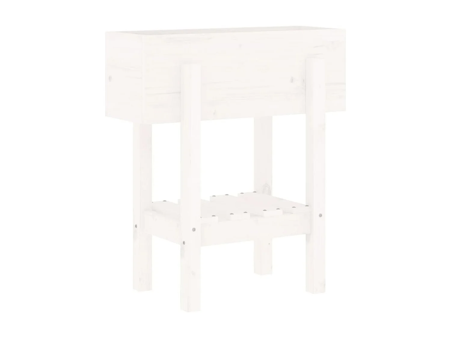 Jardinera madera maciza de pino blanco 62x30x69 cm