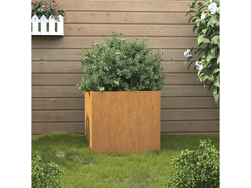 Jardinera de acero corten 49x47x46 cm