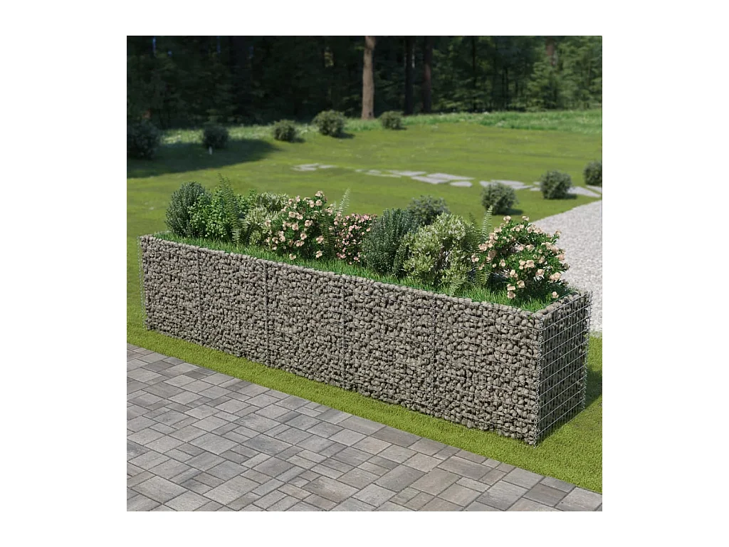Lit surélevé à gabion Acier galvanisé 450x90x100 cm