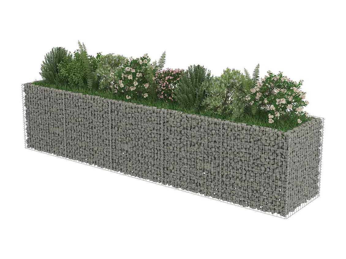 Lit surélevé à gabion Acier galvanisé 450x90x100 cm