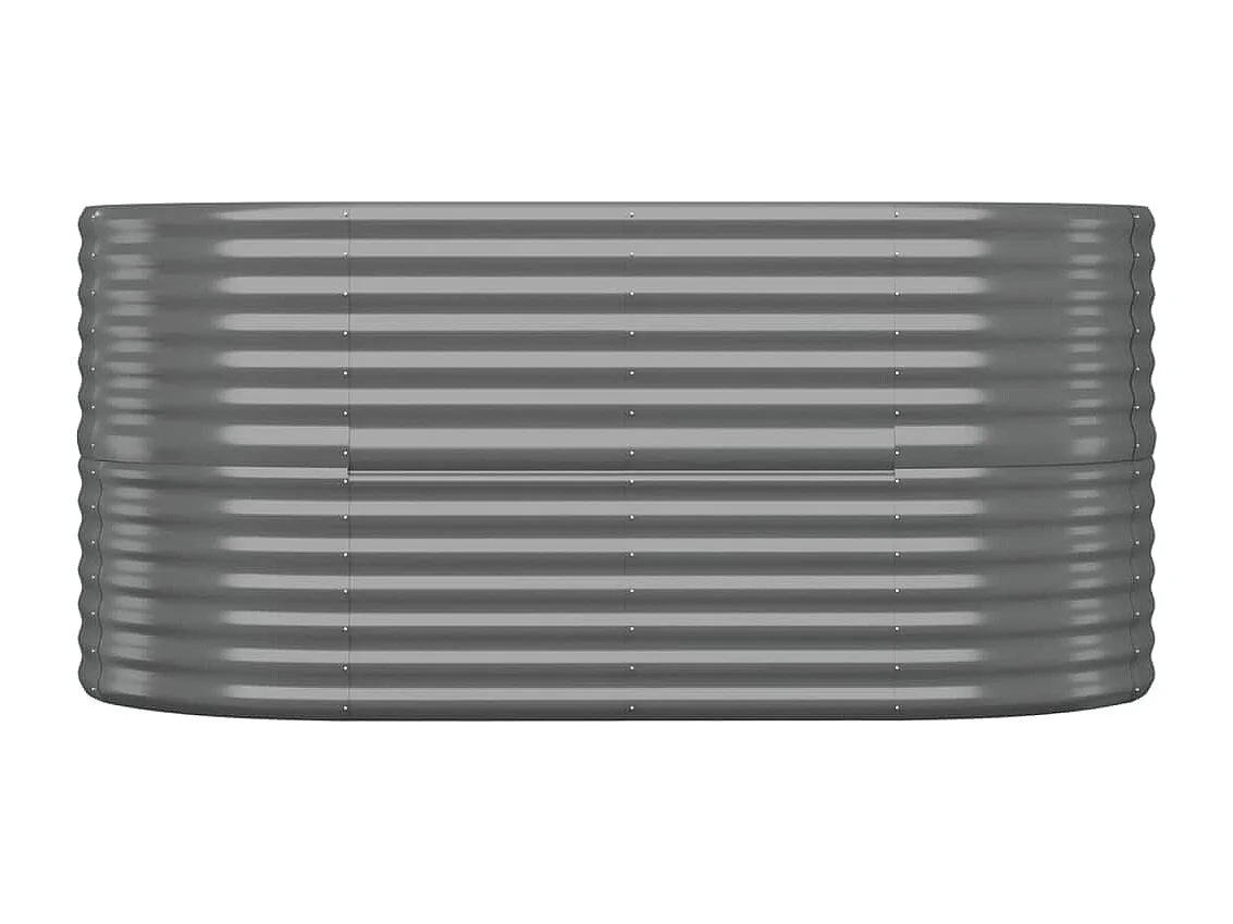 Canteiro elevado jardim 152x80x68cm aço revestido a pó cinzento