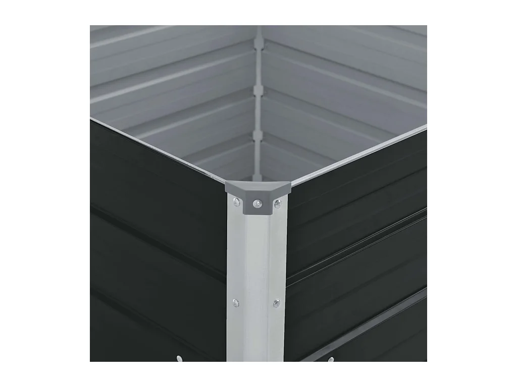 Jardinera elevada de acero galvanizado antracita 100x100x45 cm