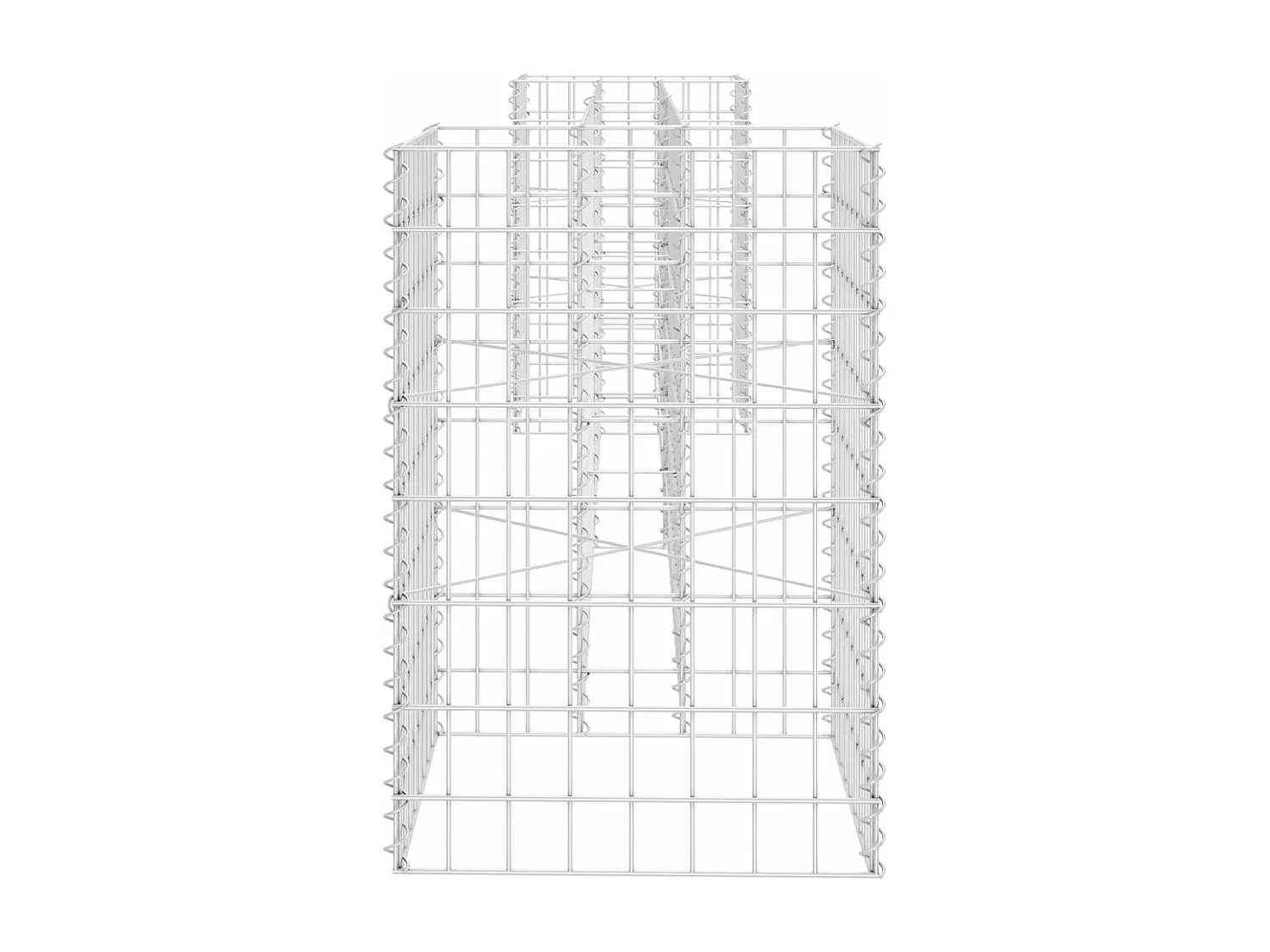 Jardinera de gaviones forma de H alambre de acero 260x40x60 cm