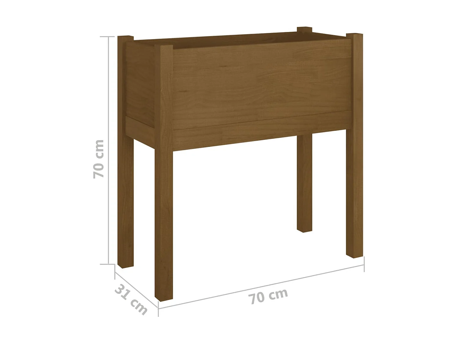 Jardinière Marron miel 70x31x70 cm Bois de pin massif