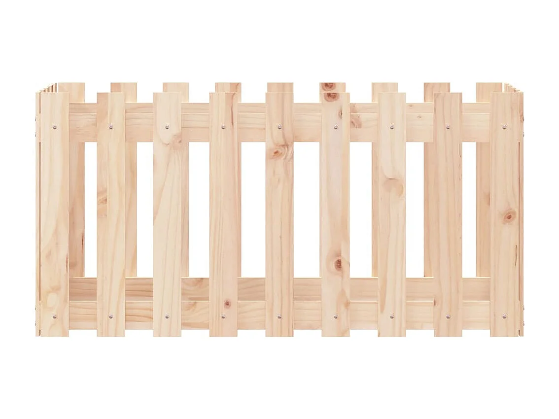 Arriate elevado jardín con valla madera maciza pino 100x50x50cm