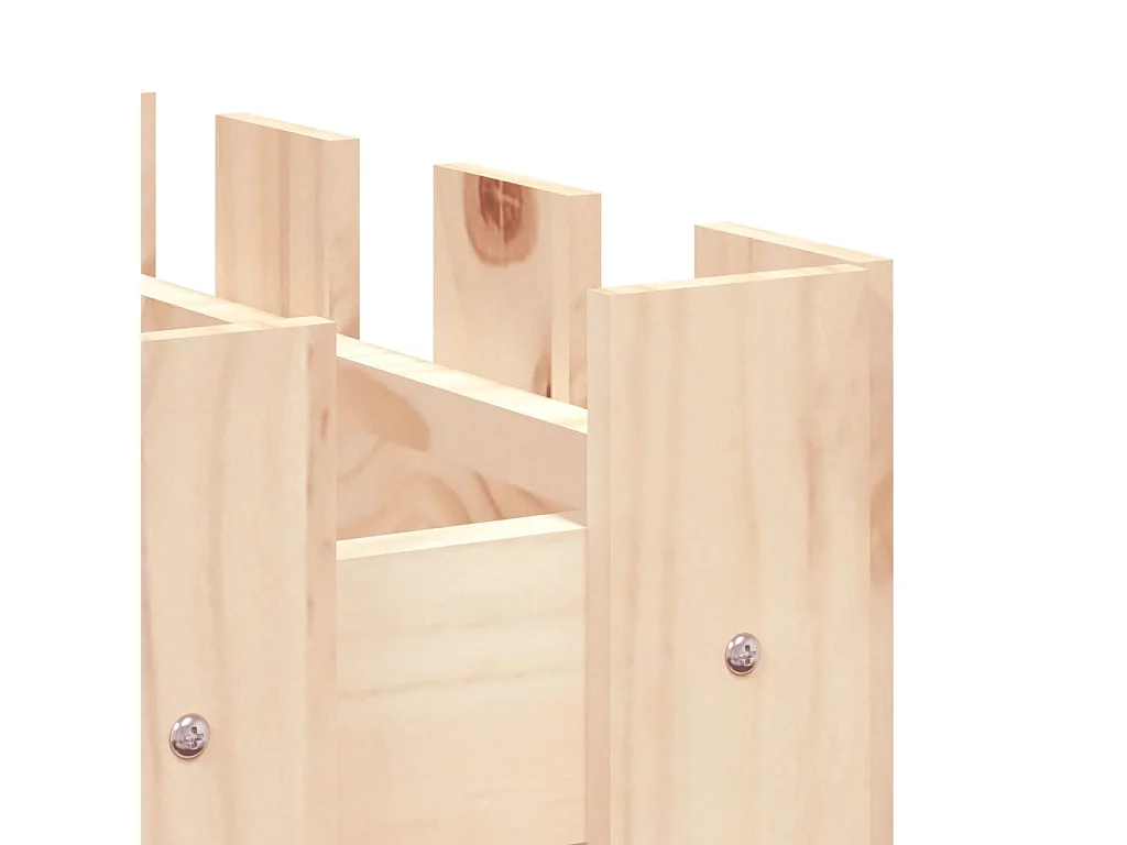 Arriate elevado jardín con valla madera maciza pino 100x50x50cm