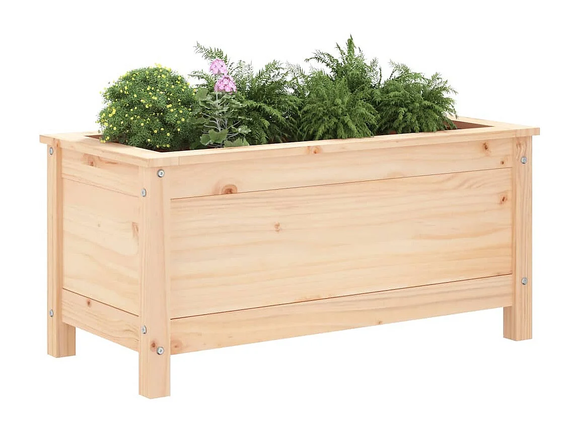 Jardinera madera maciza de pino 82,5x40x39 cm