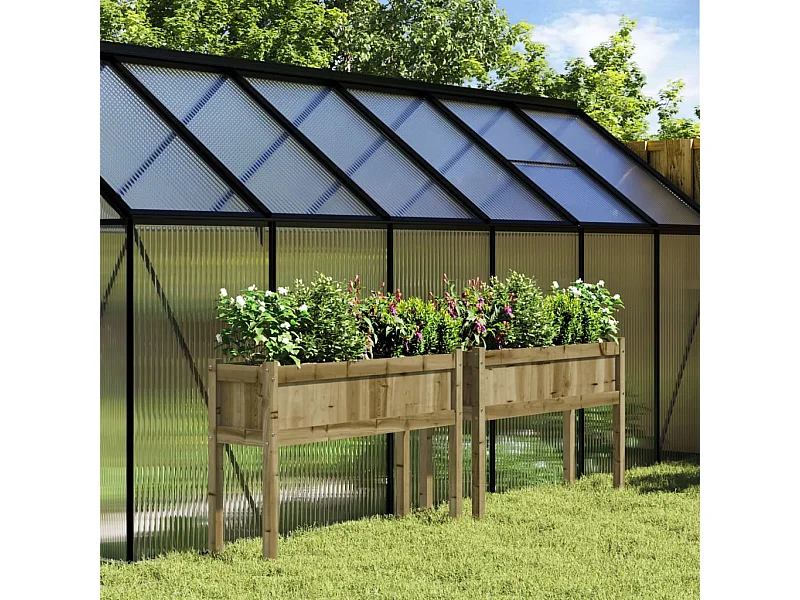 Jardineras con patas 2 unidades madera de pino impregnada