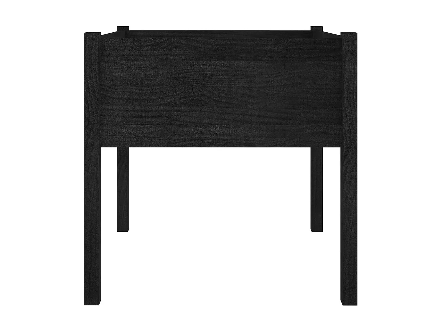 Jardinière d'extérieur Noir 70x70x70 cm Bois de pin massif