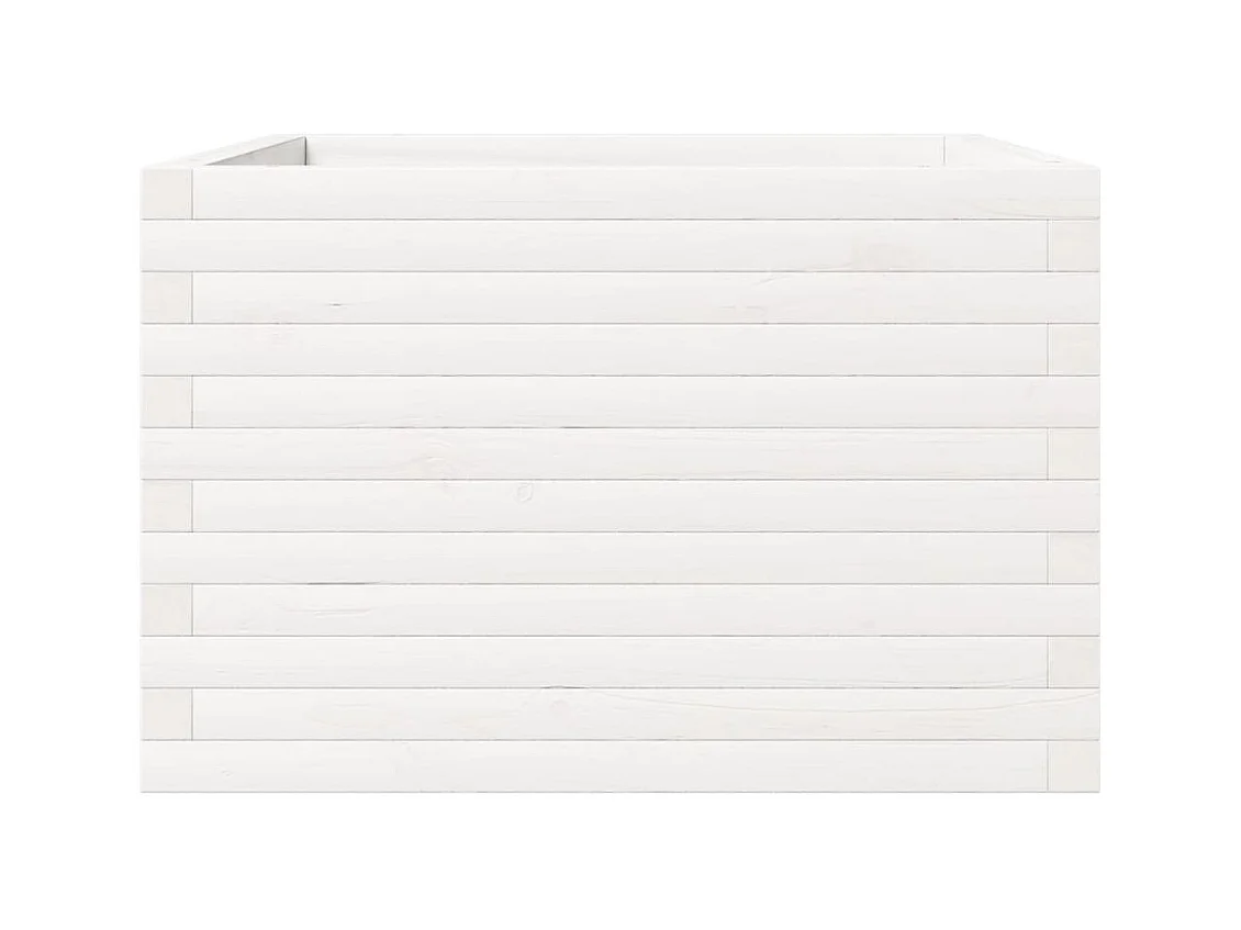 Jardinera madera maciza de pino blanco 70x70x46 cm