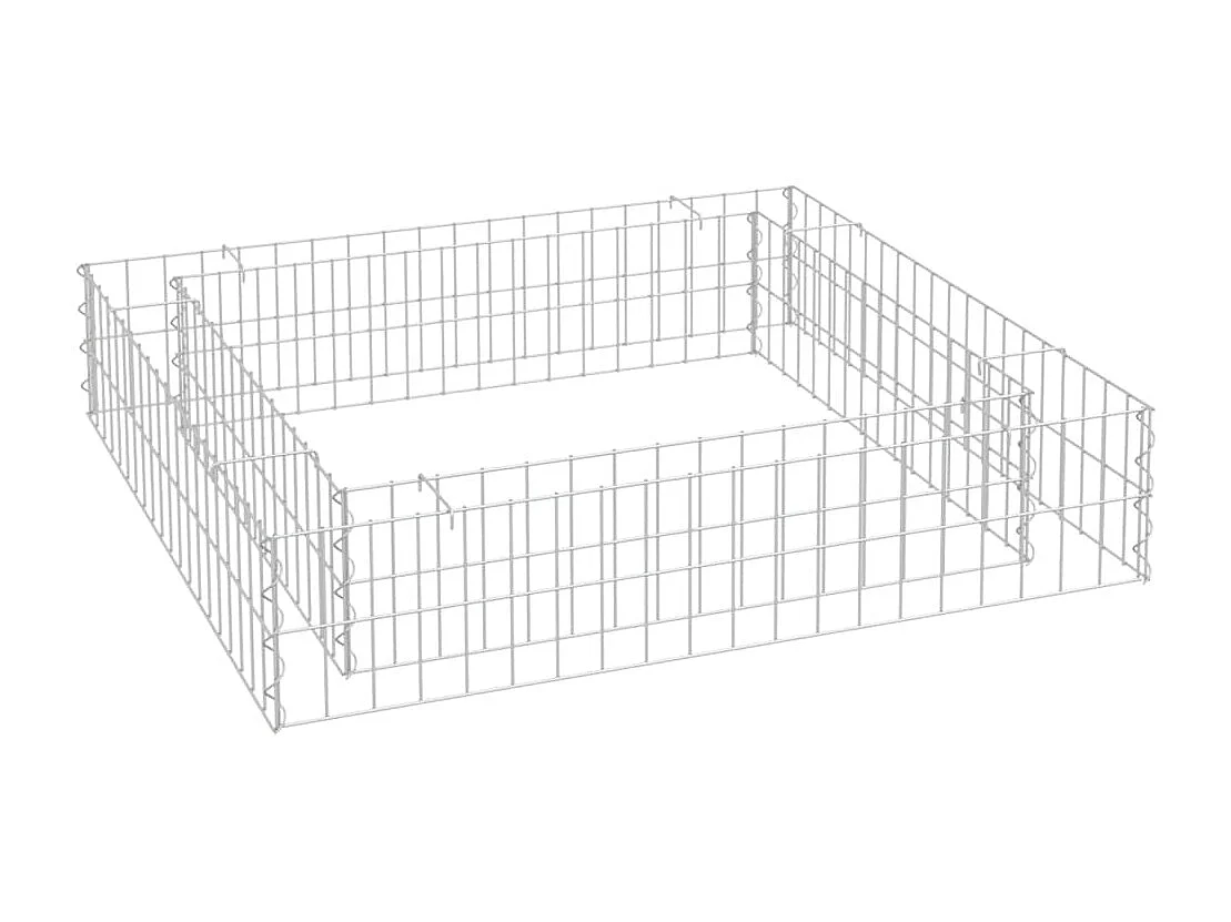 Arriate de gaviones de acero galvanizado 100x100x20 cm