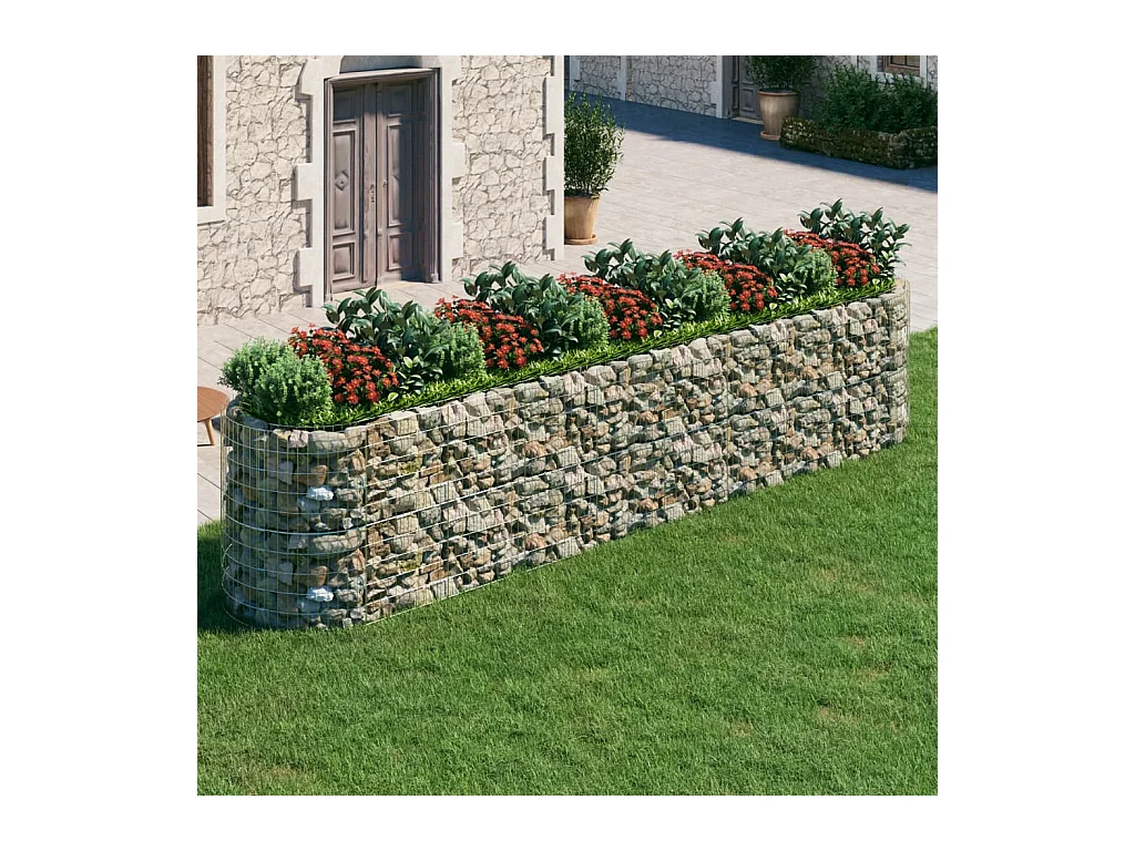 Lit surélevé à gabion Fer galvanisé 500x100x100 cm