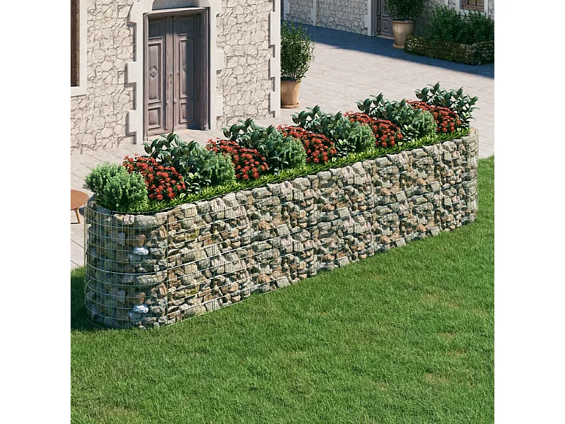 Lit surélevé à gabion Fer galvanisé 500x100x100 cm