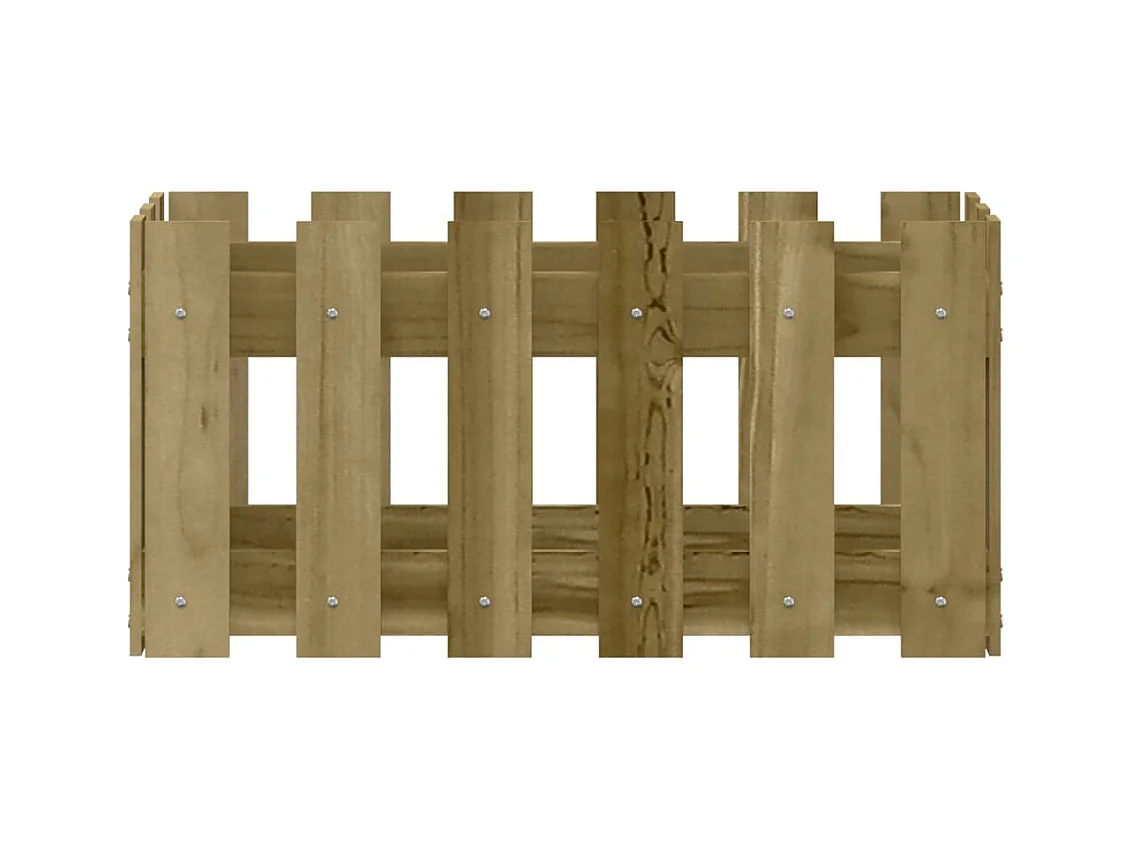 Jardinière avec design de clôture 60x30x30 cm pin imprégné
