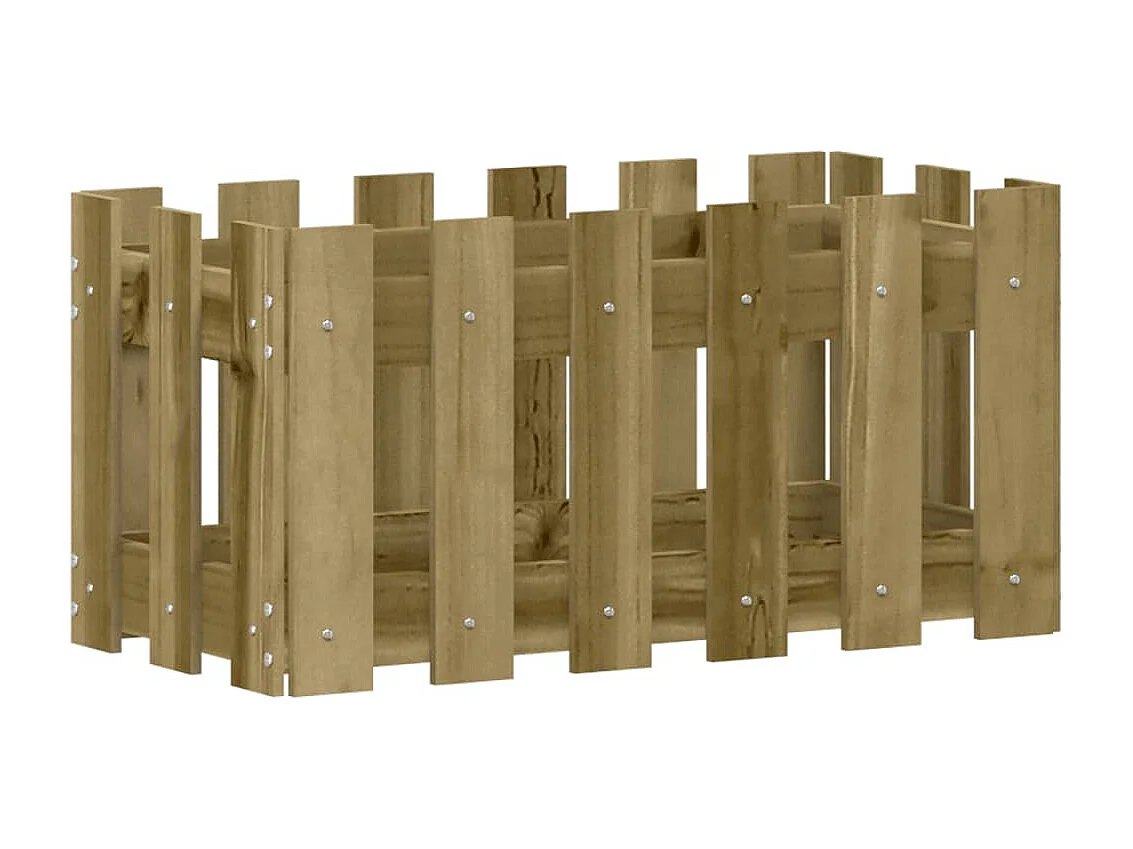Jardinière avec design de clôture 60x30x30 cm pin imprégné
