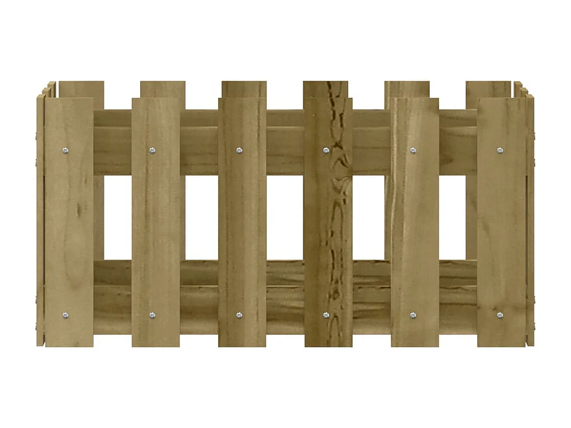 Jardinière avec design de clôture 60x30x30 cm pin imprégné