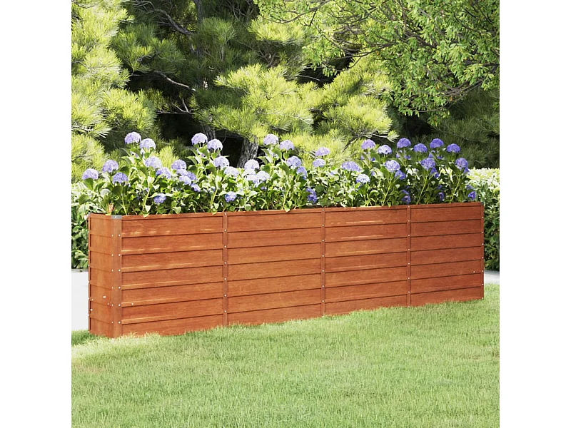 Lit surélevé de jardin rouillé 320x40x77 cm acier corten